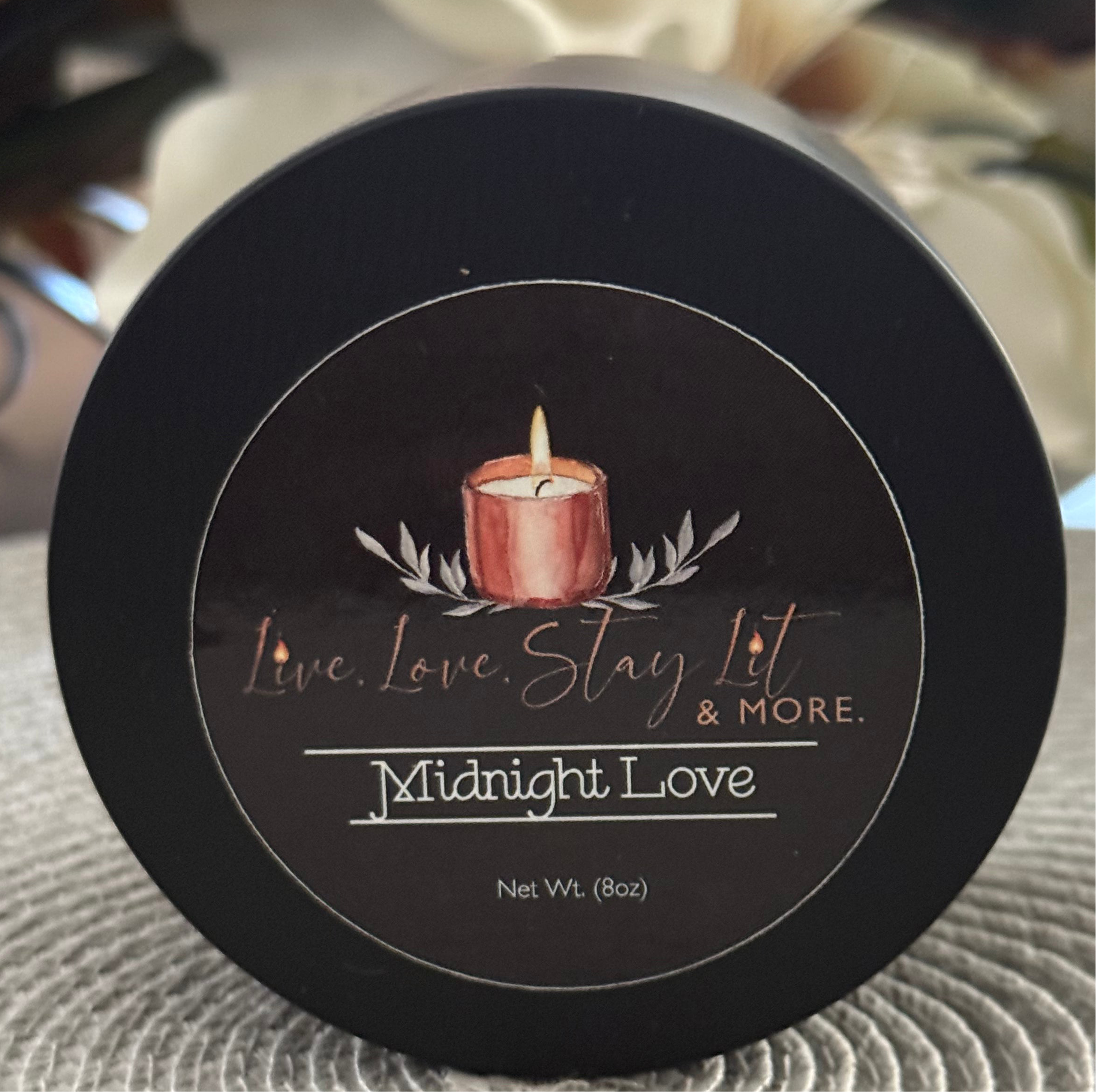 Midnight Love – 8oz Tin Candle | Bold, Fresh & Sexy Scent Inspired by Black Ice