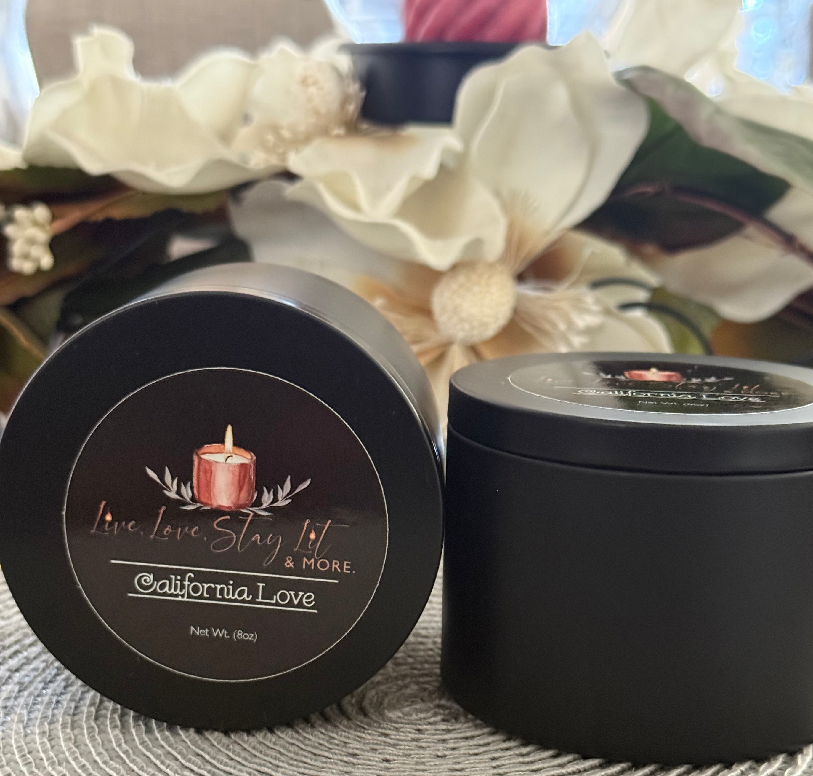 California Love Candle – Coastal Jasmine & Bergamot Blend | 8oz Tin