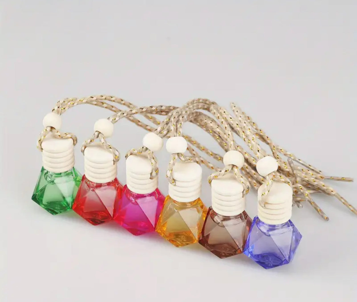 Hanging Car Diffuser – Grapefruit & Mangosteen, Pineapple Sage, Love Spell, Jamaica Me Crazy & Bohemian Rose | Long-Lasting Natural Oil Car Air Freshener with Wooden Cap