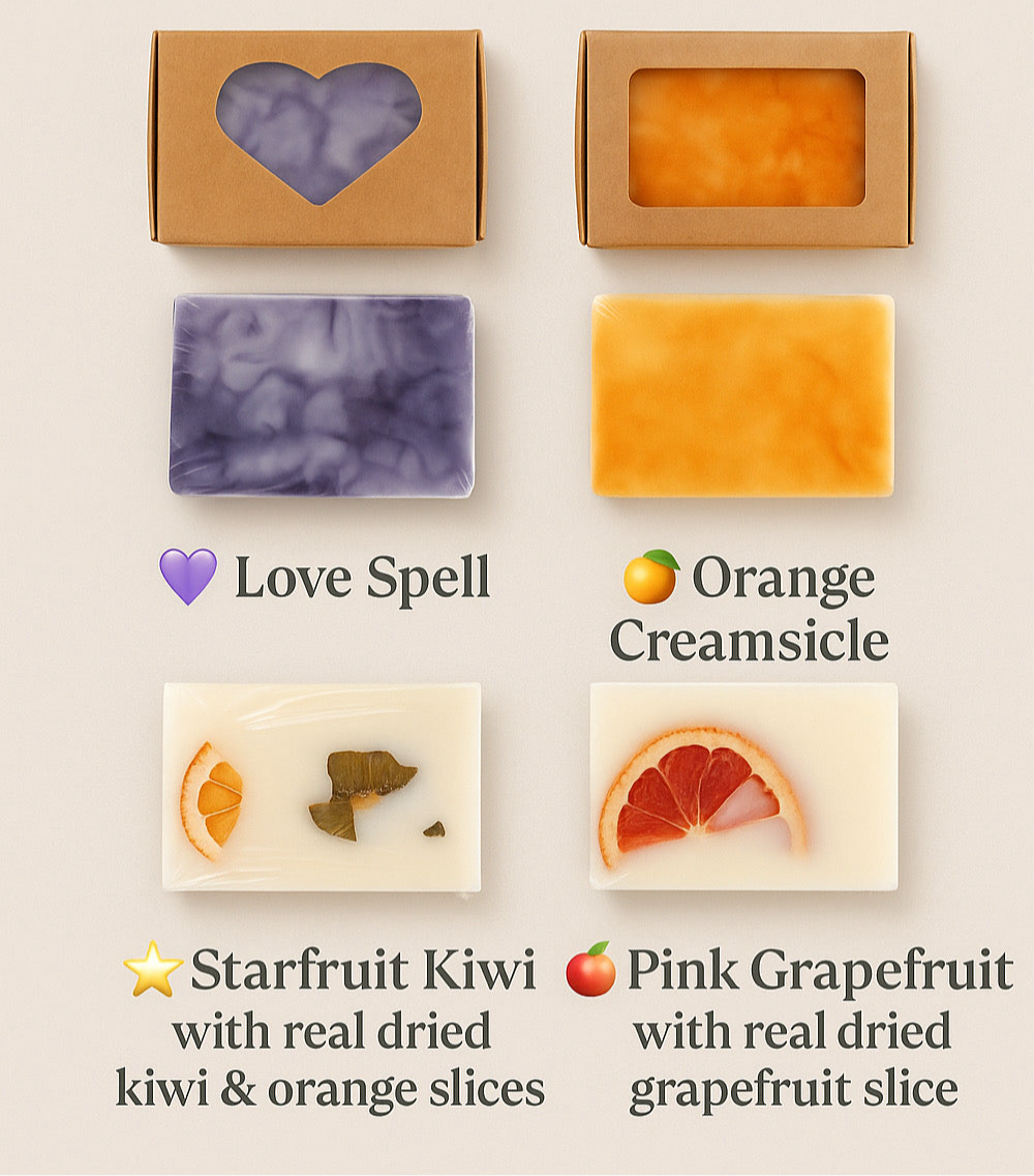 Luxury Soy Wax Melt Bars – Citrus Sunshine, Starfruit Kiwi, Velvet Soul, Love Spell, and More | Natural Phthalate-Free Long-Lasting Scents