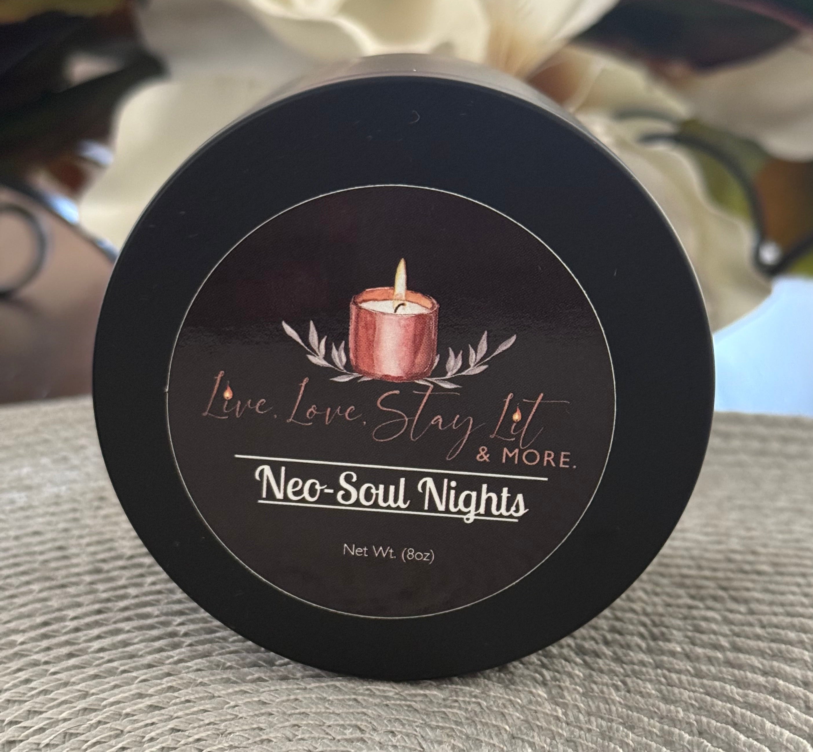 Neo-Soul Nights Candle – Warm Cocoa & Earthy Patchouli | Soulful, Moody Soy Candle for Relaxation, Music Vibes & Late-Night Energy