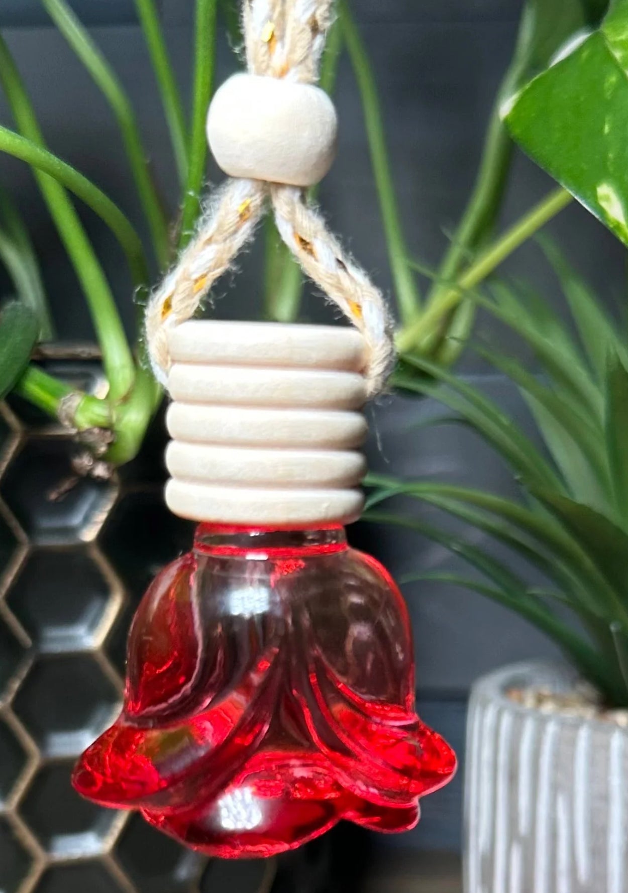 Hanging Car Diffuser – Grapefruit & Mangosteen, Pineapple Sage, Love Spell, Jamaica Me Crazy & Bohemian Rose | Long-Lasting Natural Oil Car Air Freshener with Wooden Cap