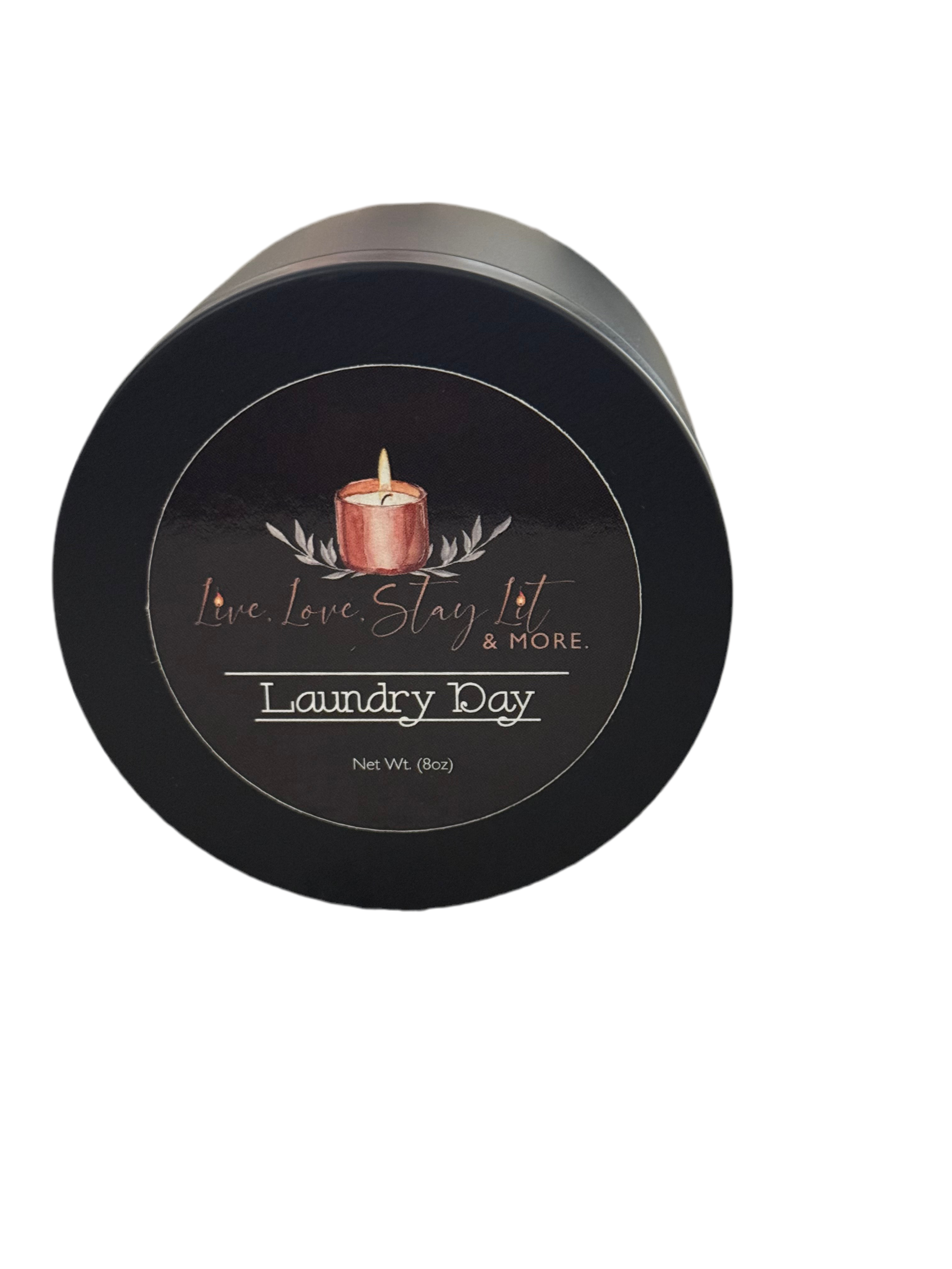 Laundry Day Candle – Fresh Cotton, White Musk & Citrus | Clean Sheet Scent Hand-Poured Soy Candle