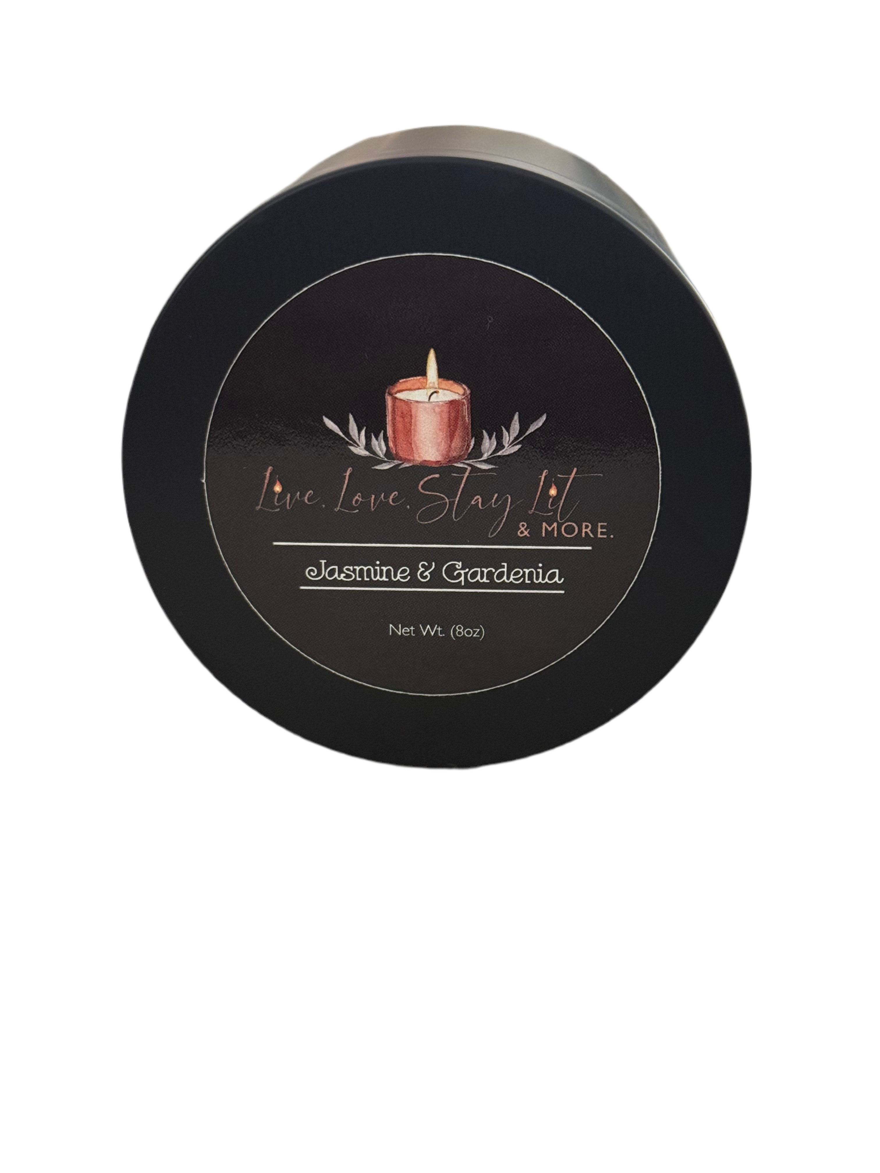 Jasmine & Gardenia Candle – Romantic White Floral Blend | 8oz Tin