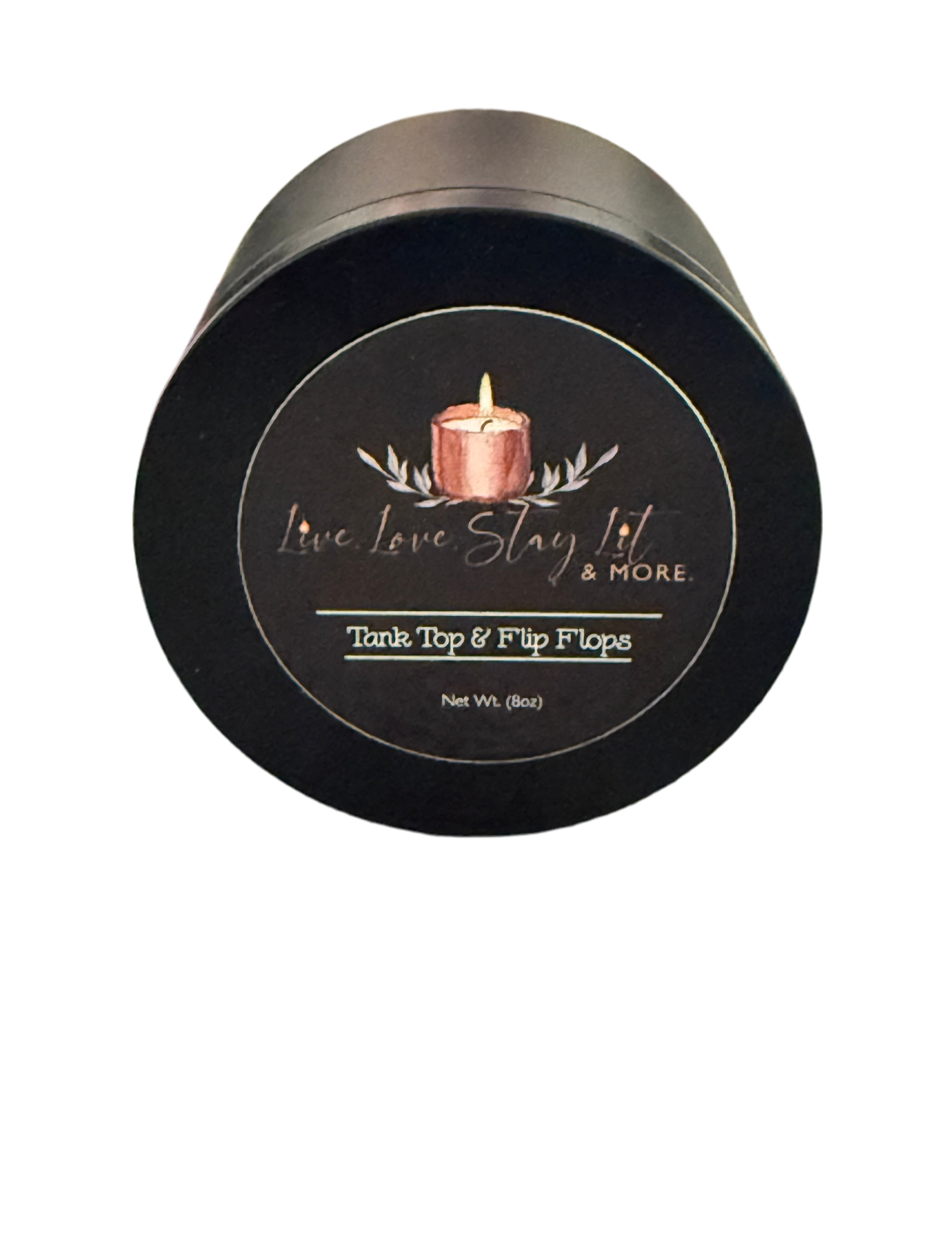 Tank Tops & Flip Flops Candle – Tropical Summer Blend with Orange, Pineapple & Driftwood | Hand-Poured Soy Candle