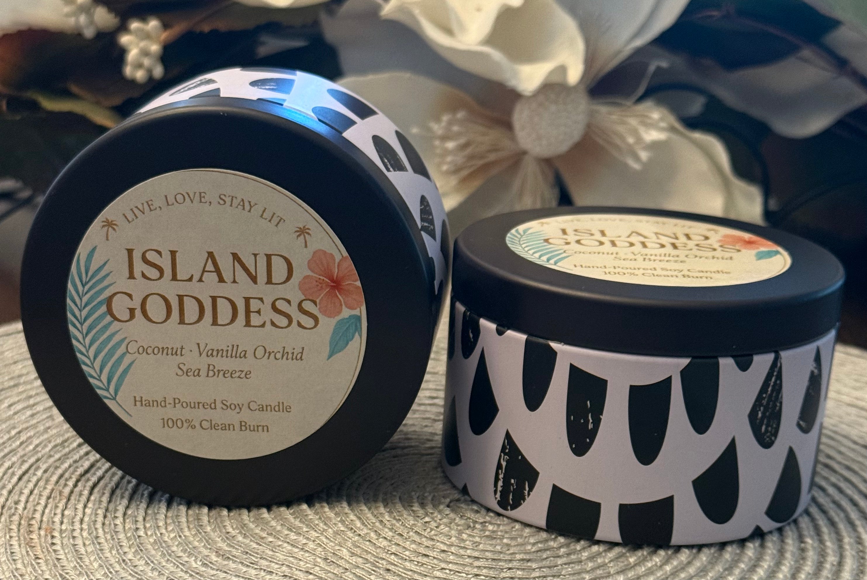 Island Goddess Candle – Hand-Poured Soy Candle with Tropical Coconut & Citrus Notes | Luxury Beach Scent for Self-Care & Relaxation