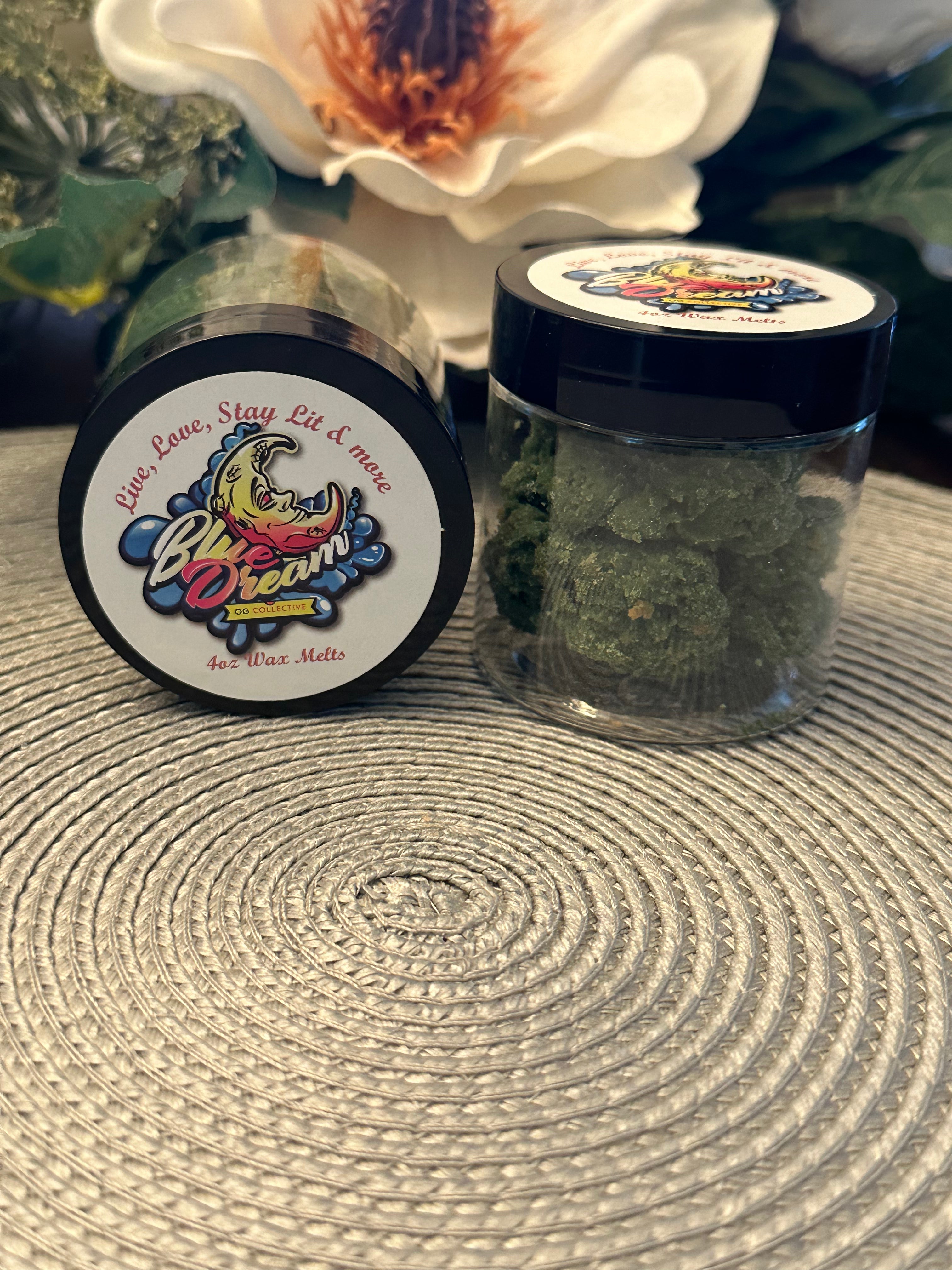 Blue Dream Wax Melts – 420-Inspired Novelty Wax Melts (No THC or CBD) | Realistic Bud Design, Sweet Blueberry Aroma, Handmade Soy Wax Melts