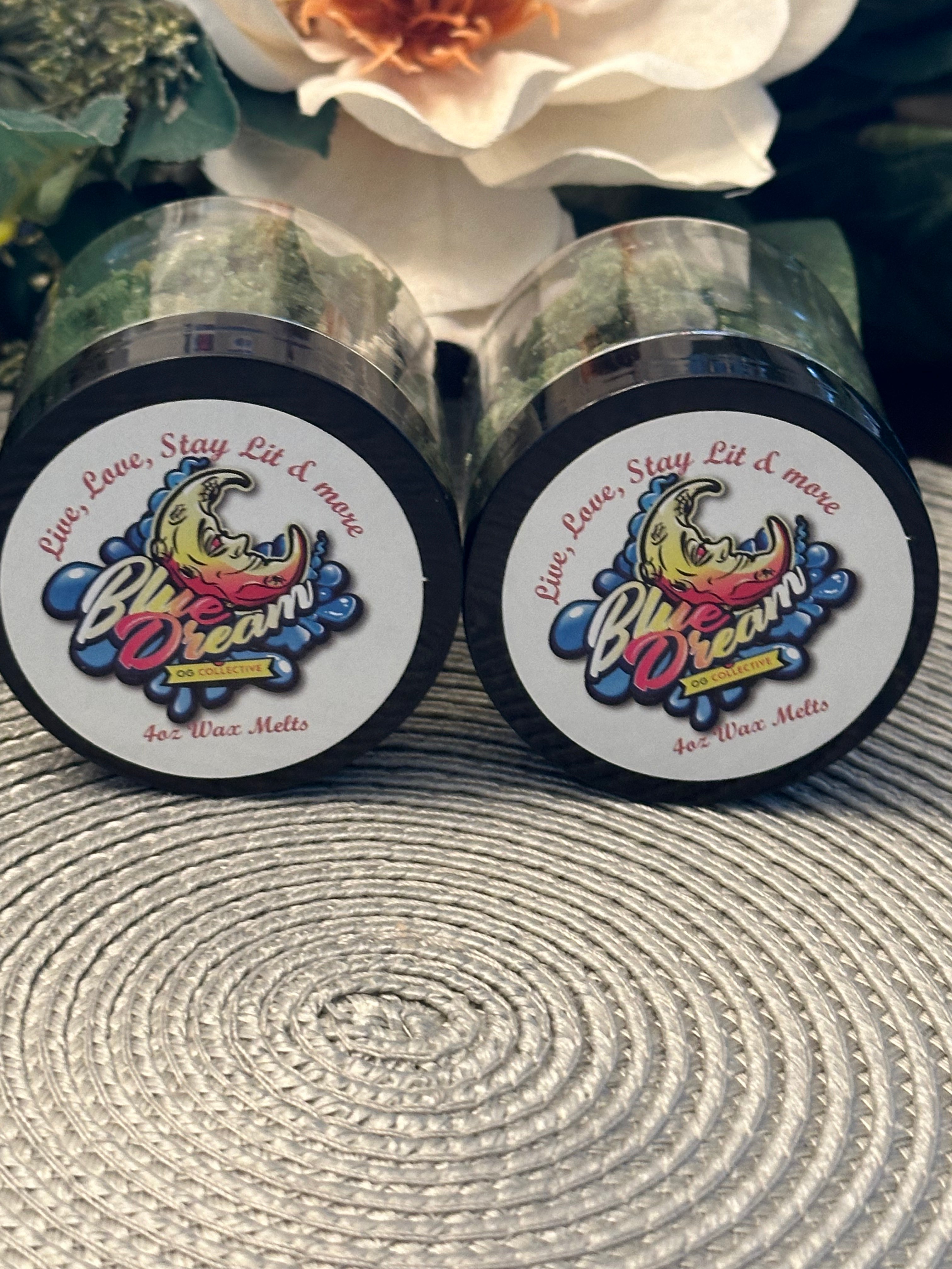 Blue Dream Wax Melts – 420-Inspired Novelty Wax Melts (No THC or CBD) | Realistic Bud Design, Sweet Blueberry Aroma, Handmade Soy Wax Melts