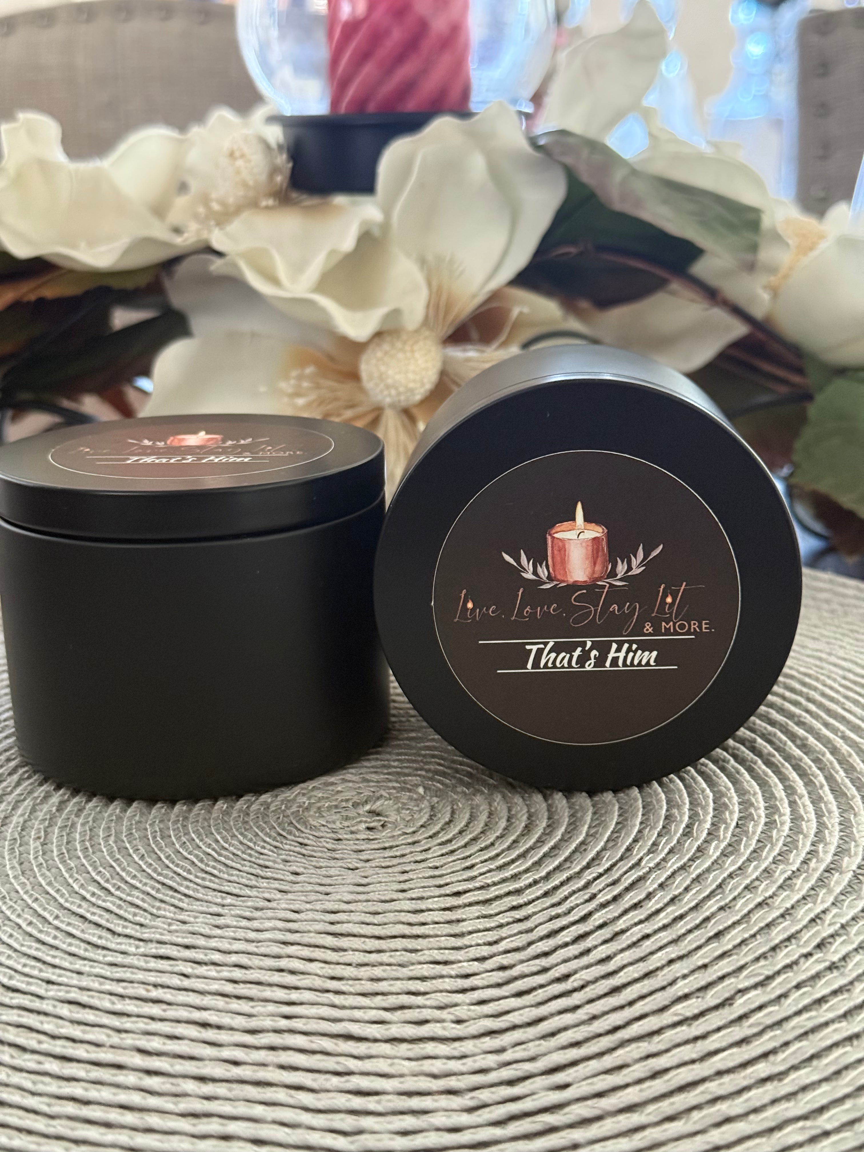 That’s Him Candle – Mahogany, Teakwood & Lavender Blend | 8oz Tin