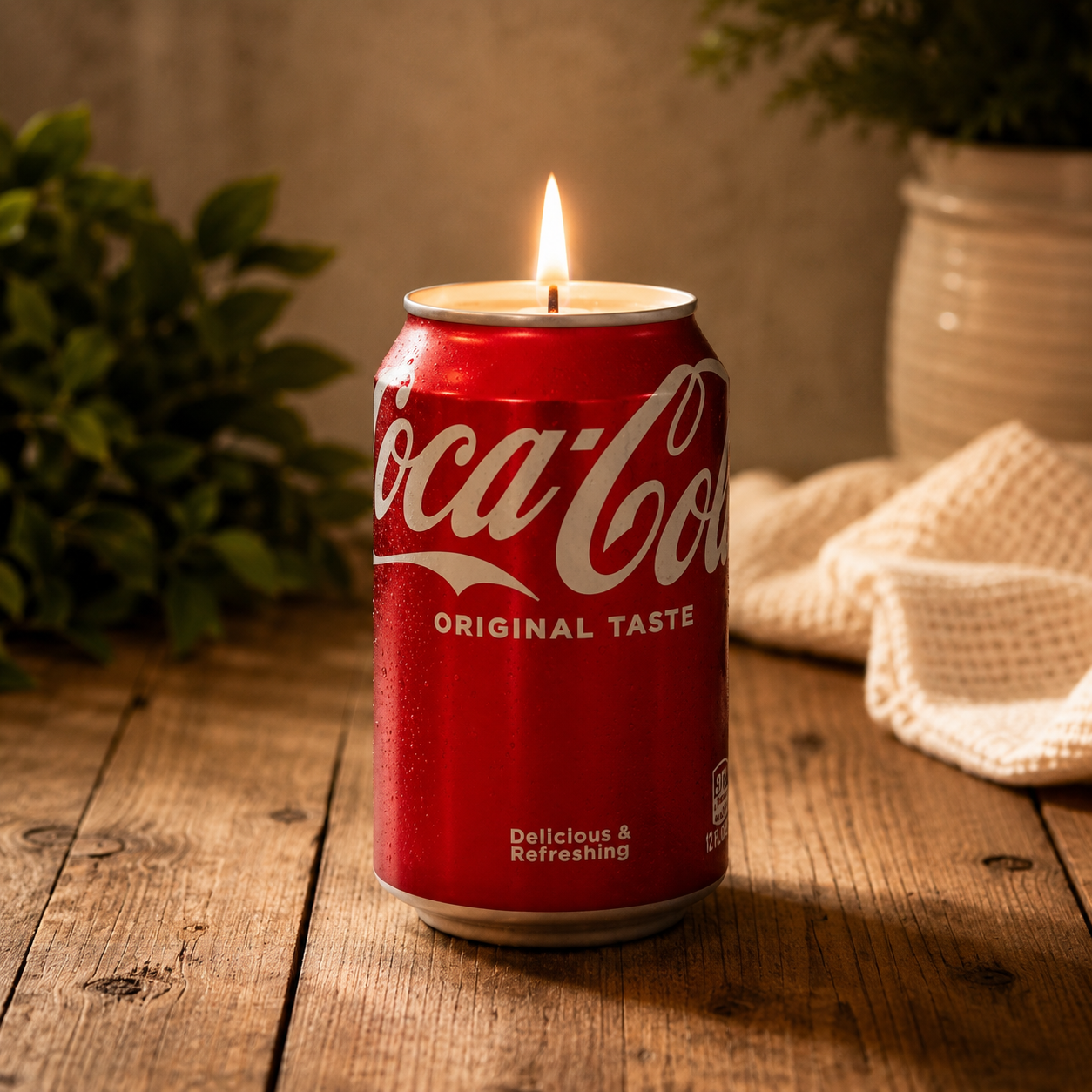 Classic Cola Can Candle – Fizzy Coke Scented Candle | Upcycled Soda Can Candle | 12oz