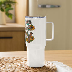 Travel mug with a handle