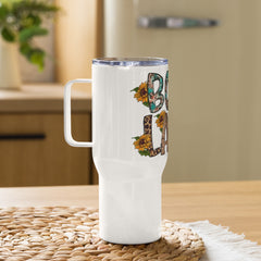 Travel mug with a handle