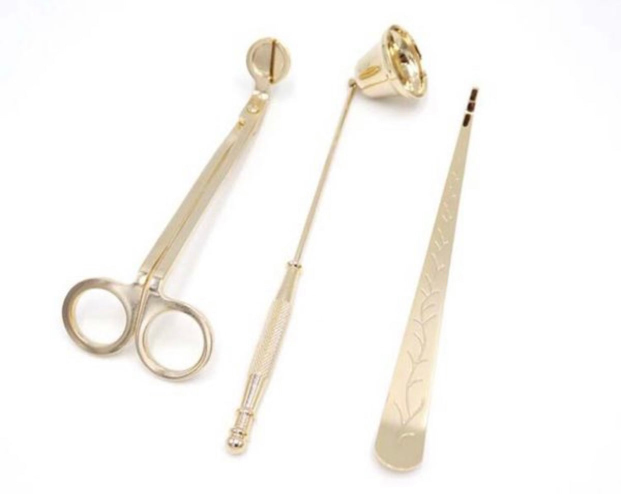 Candle Care Kit – Wick Trimmer, Snuffer & Wick Dipper Set | Luxury Candle Accessories with Velvet Storage Bag for Candle Lovers