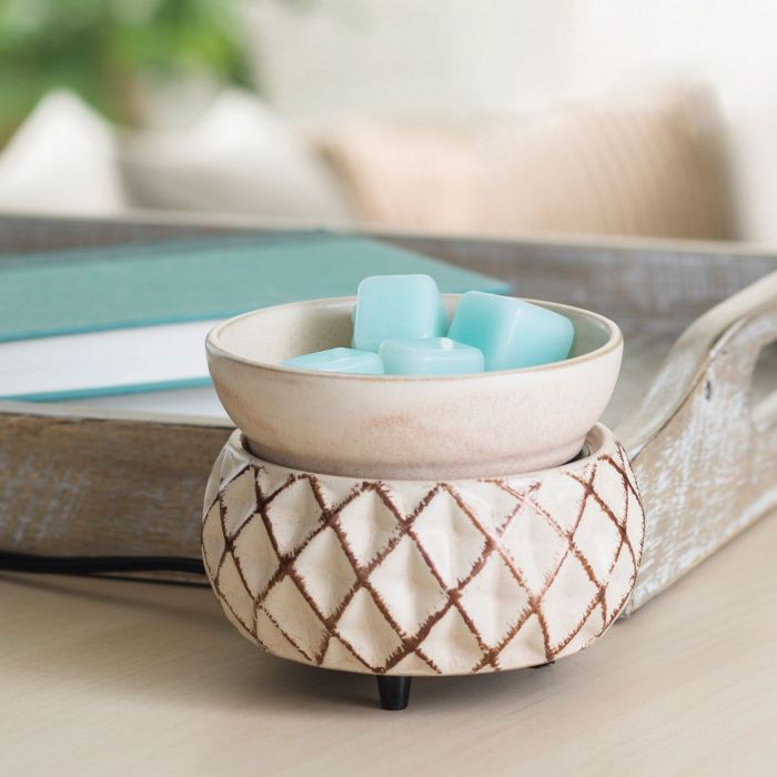 2-in-1 Classic Fragrance Warmer – Lattice Design | Electric Wax Melt & Candle Warmer | Use with Jar Candles or Wax Melts, Flame-Free Home Fragrance