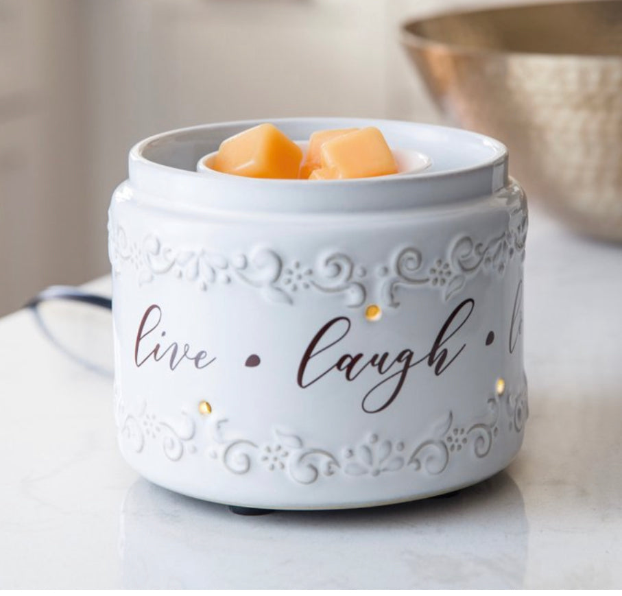 Live, Laugh, Love Fan Fragrance Warmer – Whisper-Quiet Electric Wax Melt Warmer | Circulating Fan for Full-Room Freshness & Clean, Flameless Scent