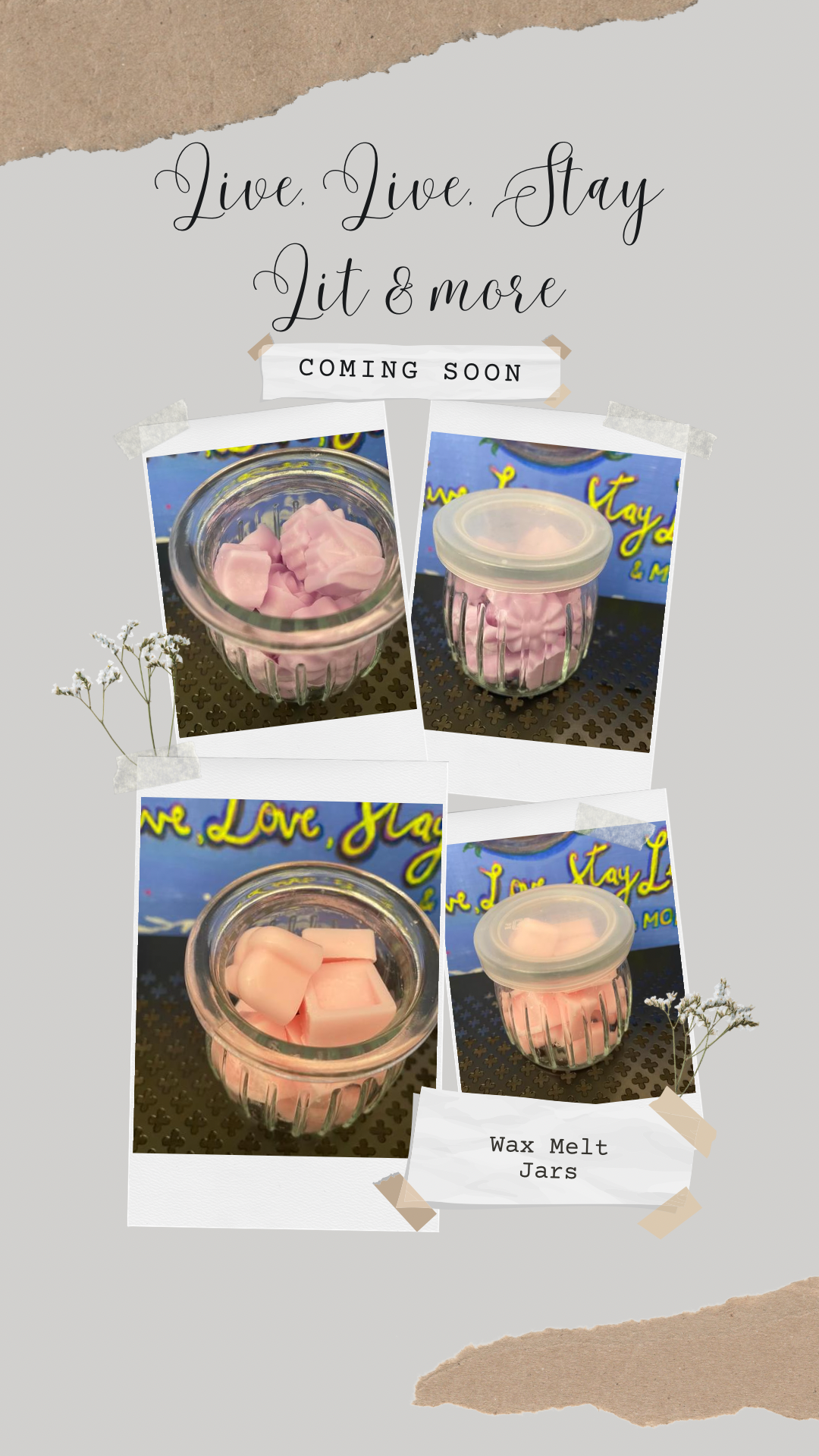 Reusable Soy Wax Melts in Glass Jar – Lavender & Pink Sugar Crystals | Long Lasting Clean Burning Wax Melts