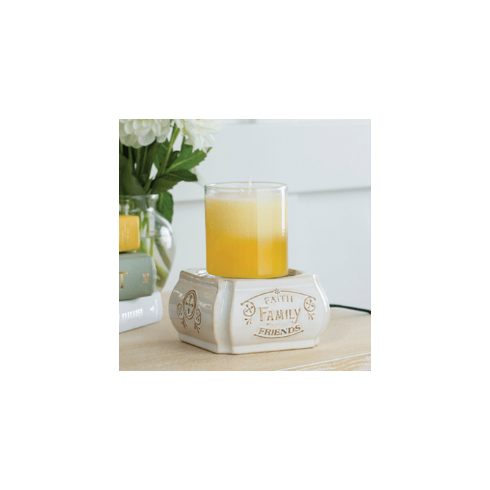 Faith, Family, Friends 2-in-1 Fragrance Warmer – Electric Wax Melt & Candle Warmer | Inspirational Home Décor, Safe Flameless Scent for 10oz Candles