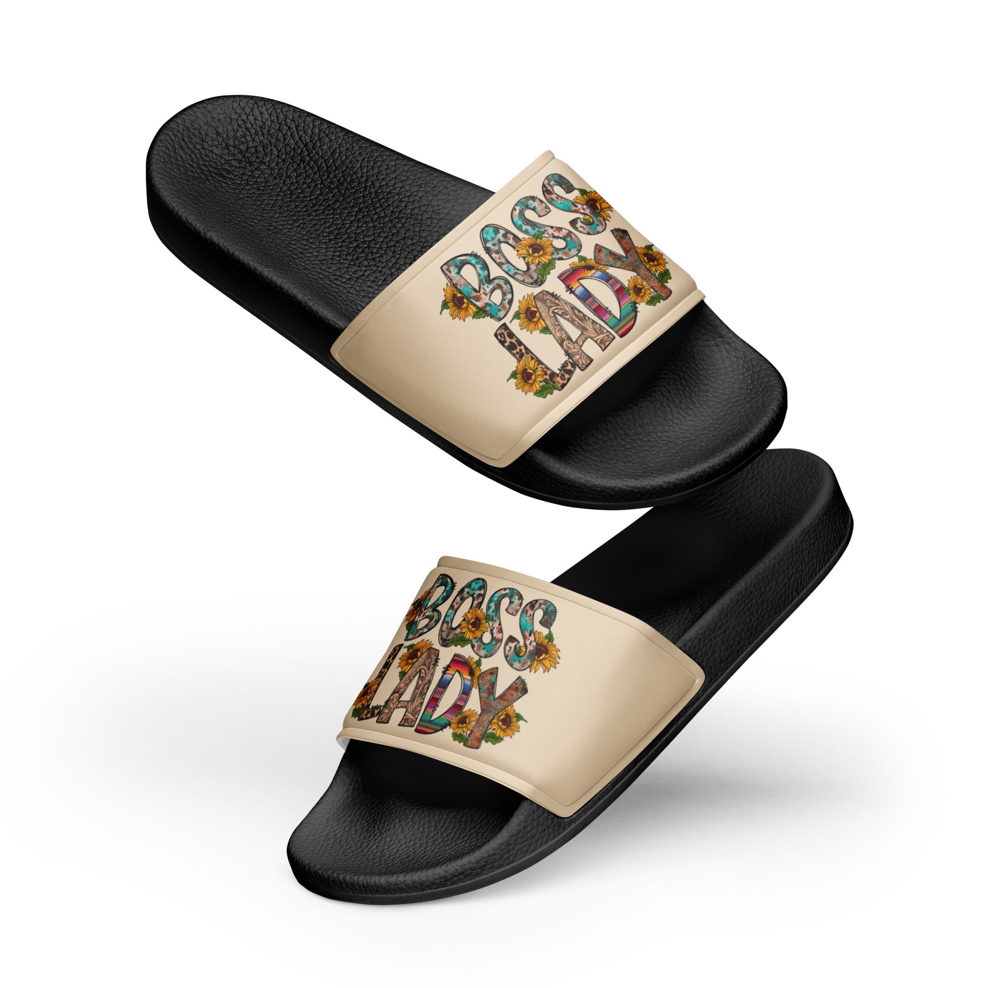 Boss Lady Slides – Cushioned Comfort Slides for Women | Summer Beach & Pool Sandals